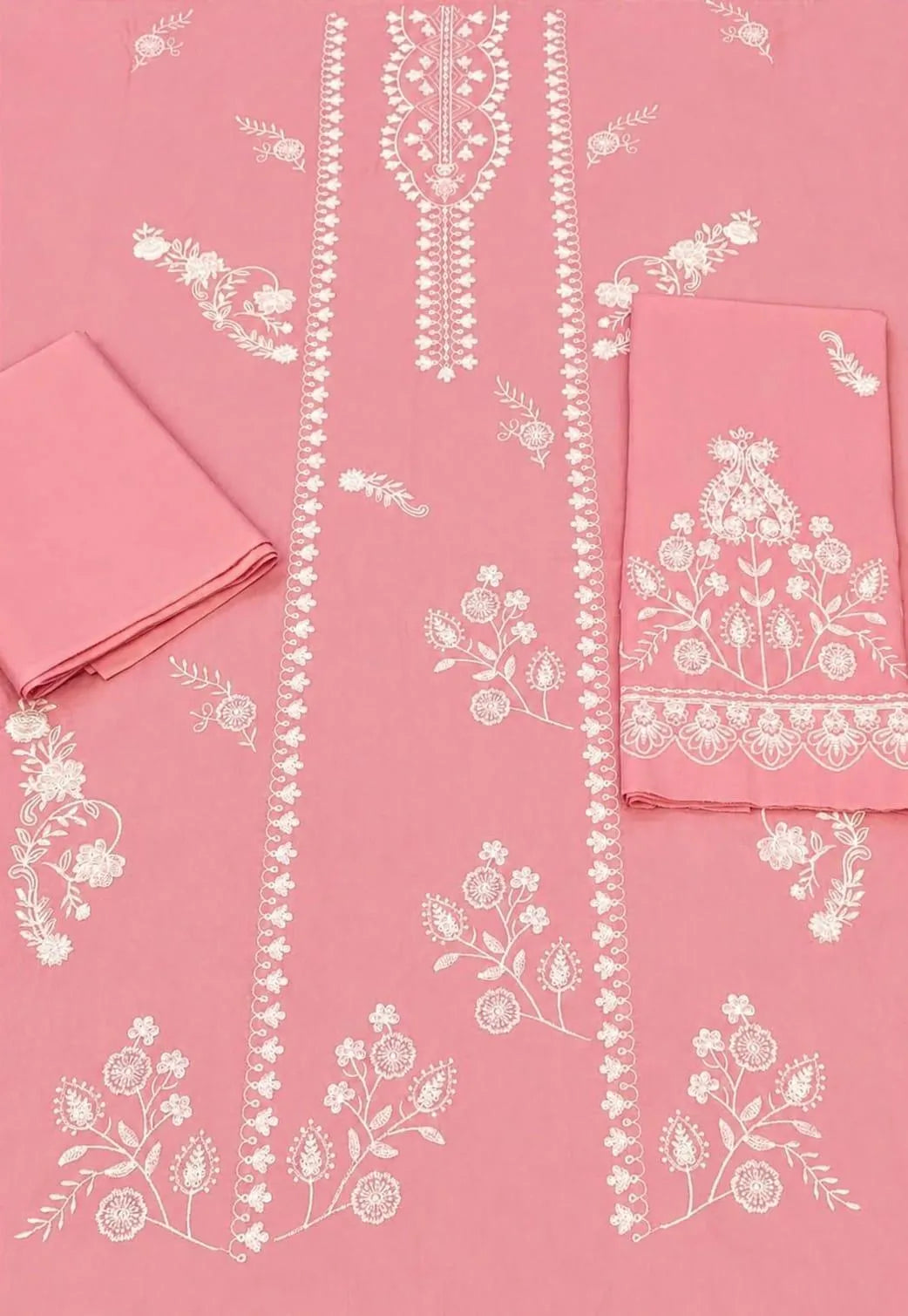 Pink Embroidered Lawn 2Pcs Kurta Set