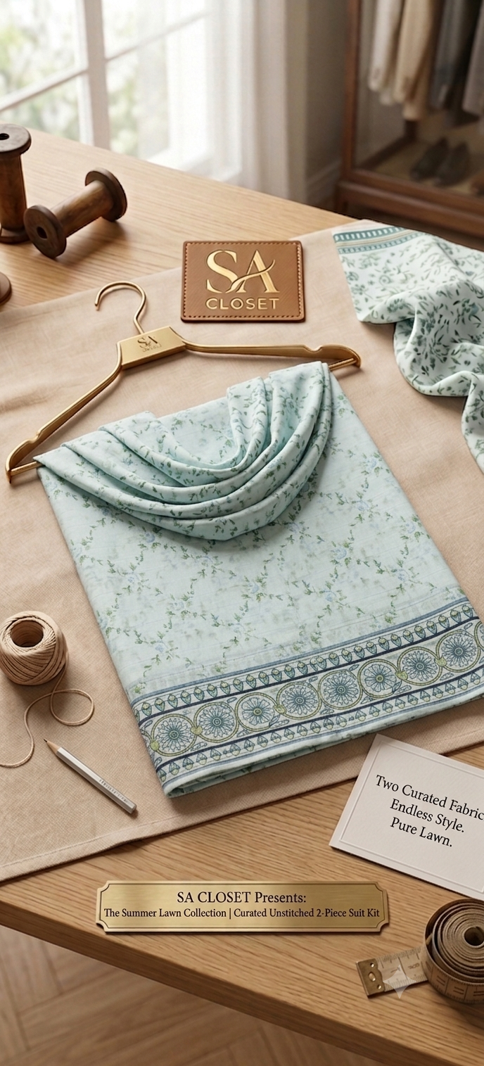 2 Pieces Unstitched Lawn Suite