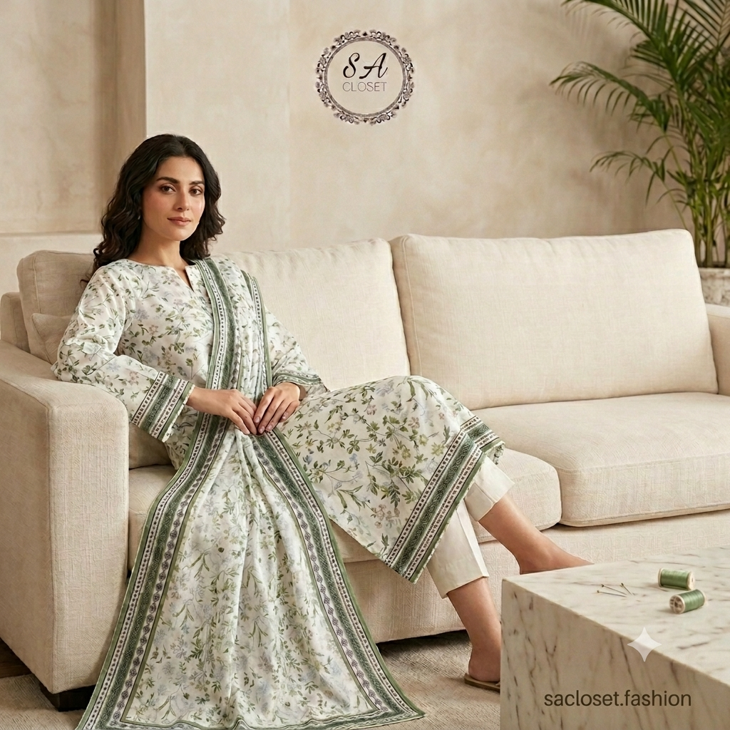 2 Pieces Unstitched Lawn Suite